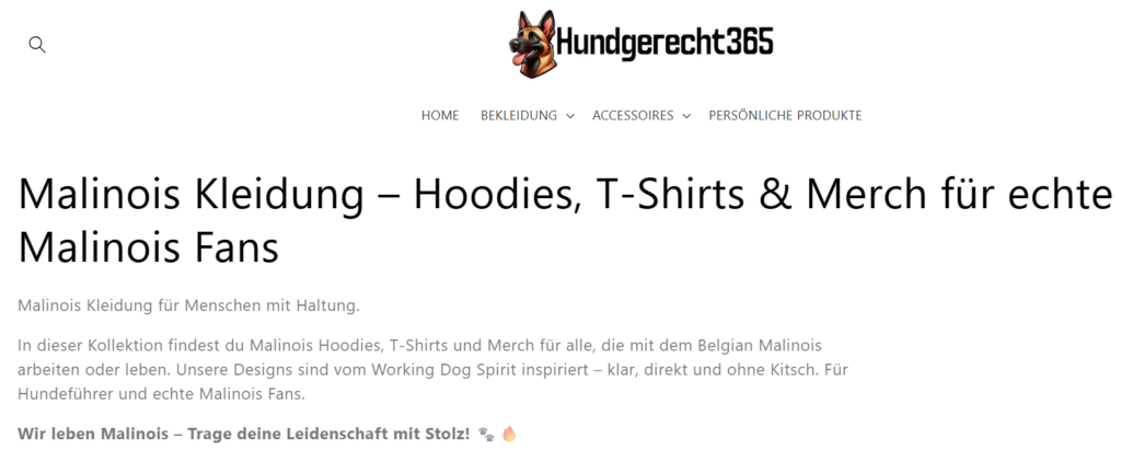 Shop f&uuml;r Malinois Fans